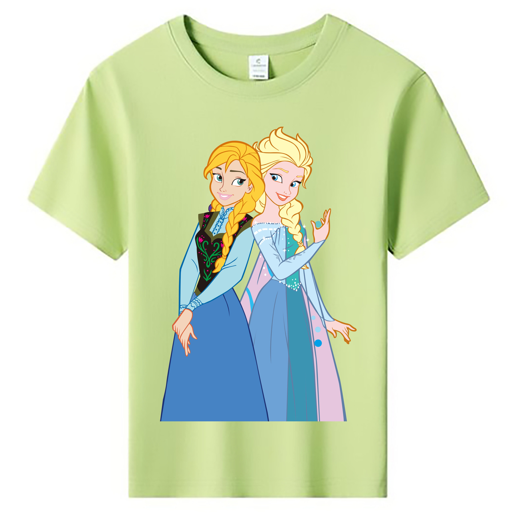 （画像用） アナと雪の女王 アンナ エルサ Frozen Anna Elsa 綿100％キッズTシャツ（フロントプリント）